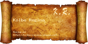 Kolbe Regina névjegykártya